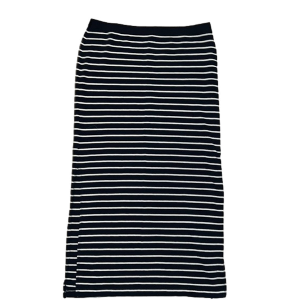 Gap size small black and white striped pencil skirt with slit